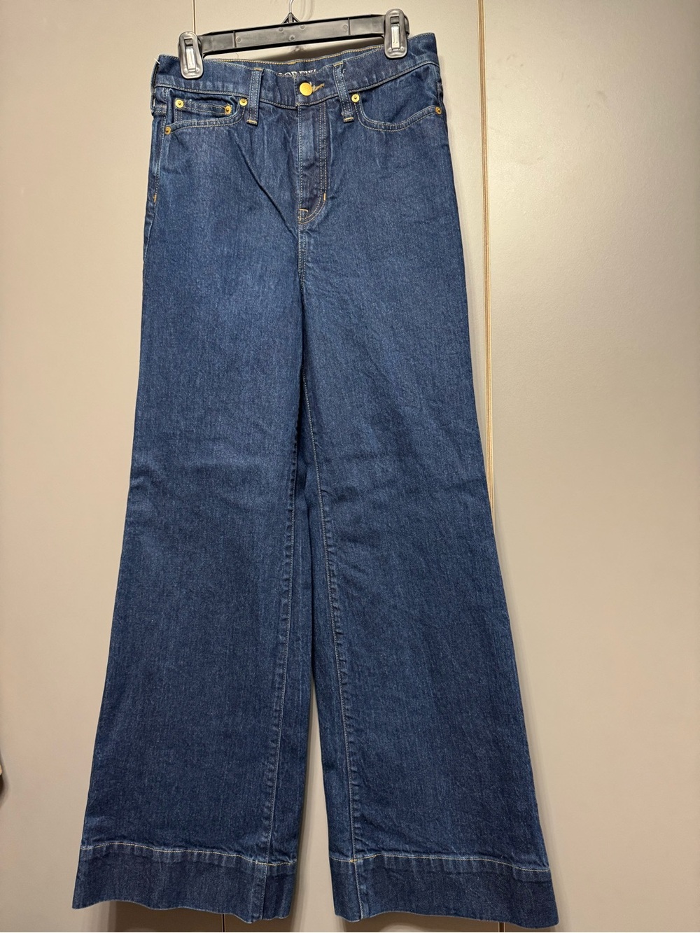 J. Crew Dark Blue Wide-Leg Denim Jeans